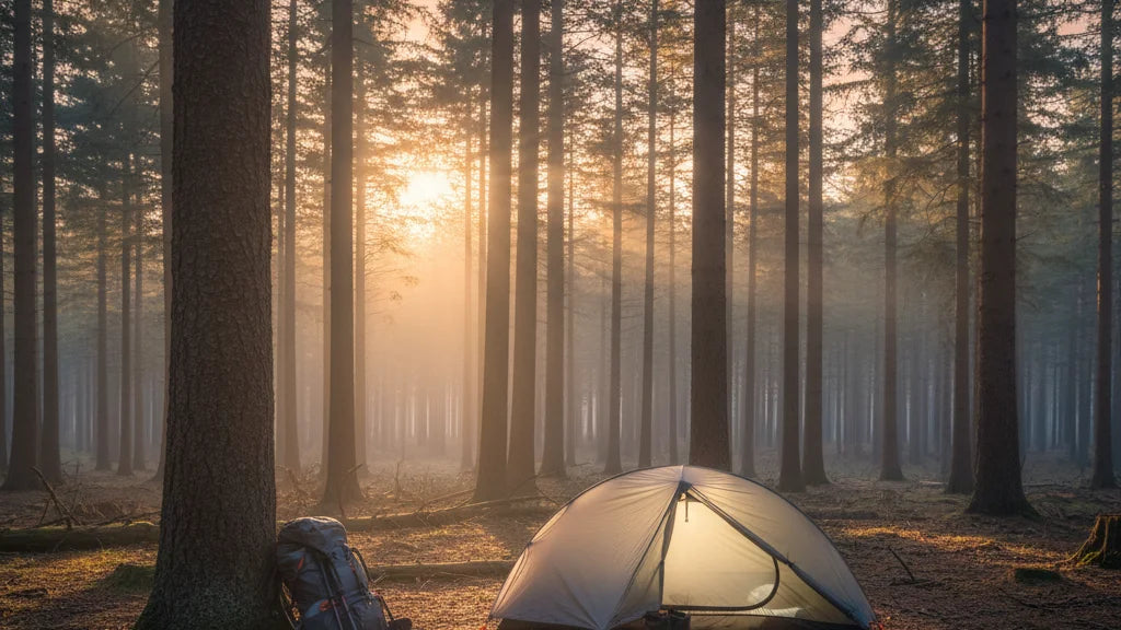 camping sauvage France bivouac forêt tente légère nature randonnée