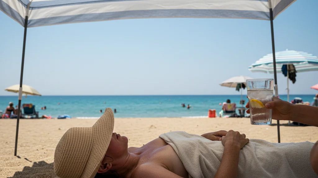 personne victime d'insolation à la plage symptômes que faire