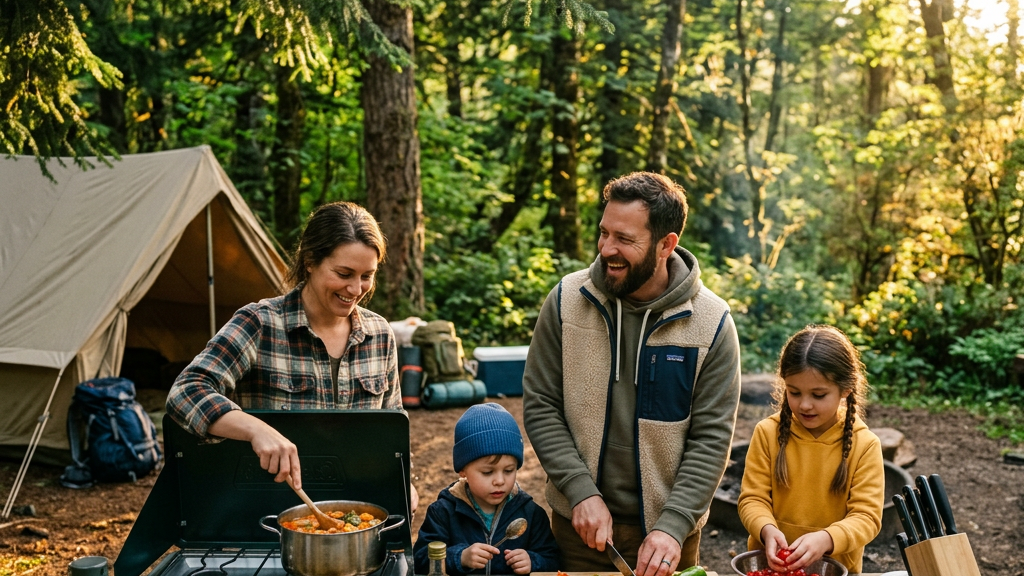que manger au camping preparation repas famille