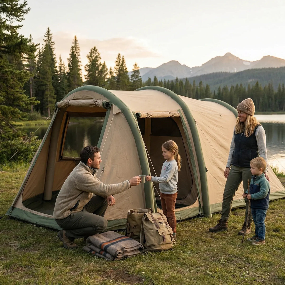 Tente de camping gonflable