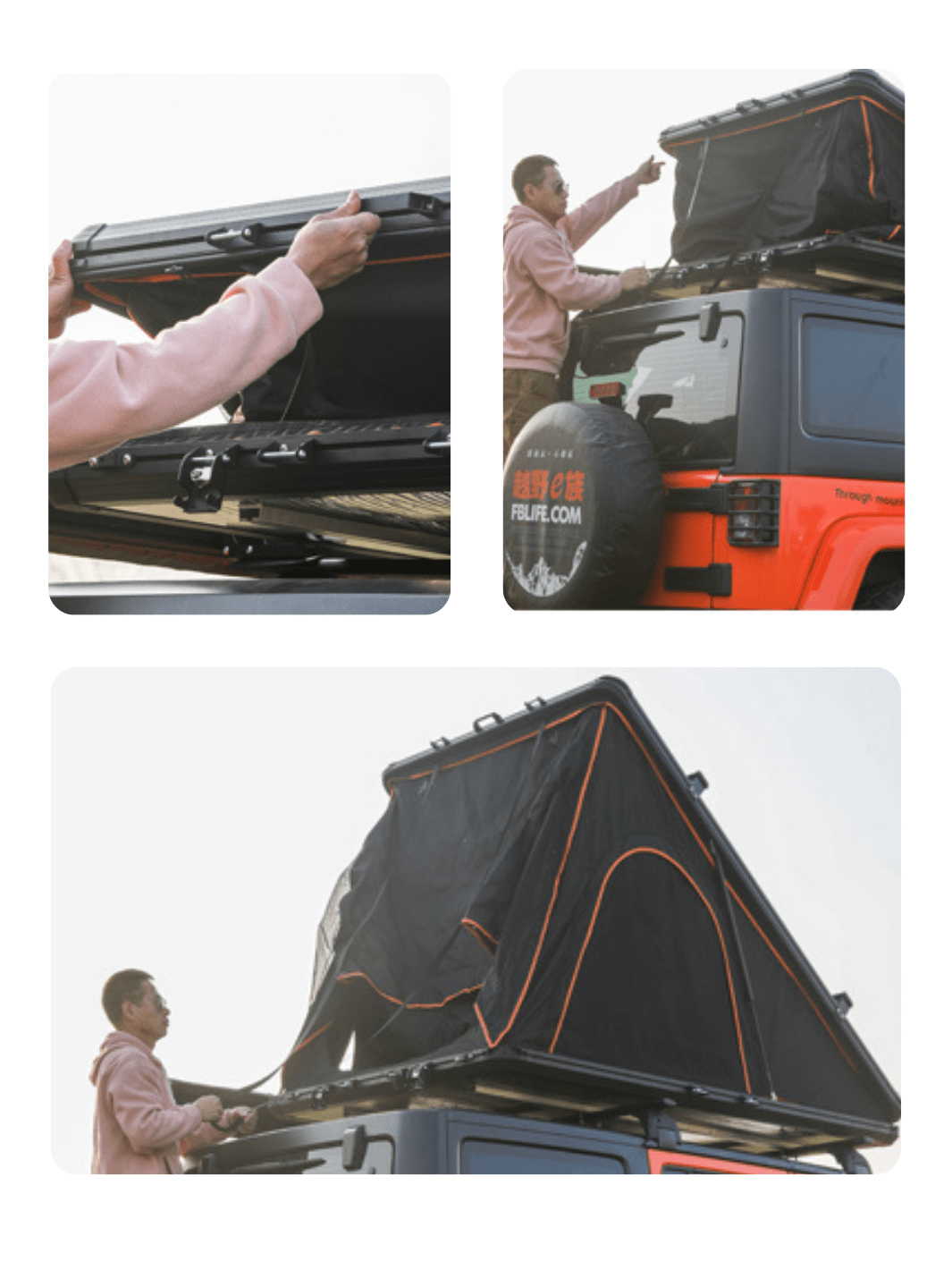 2 places tente de toit rigide