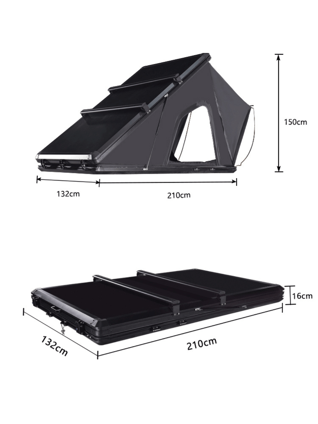 2 places tente de toit rigide