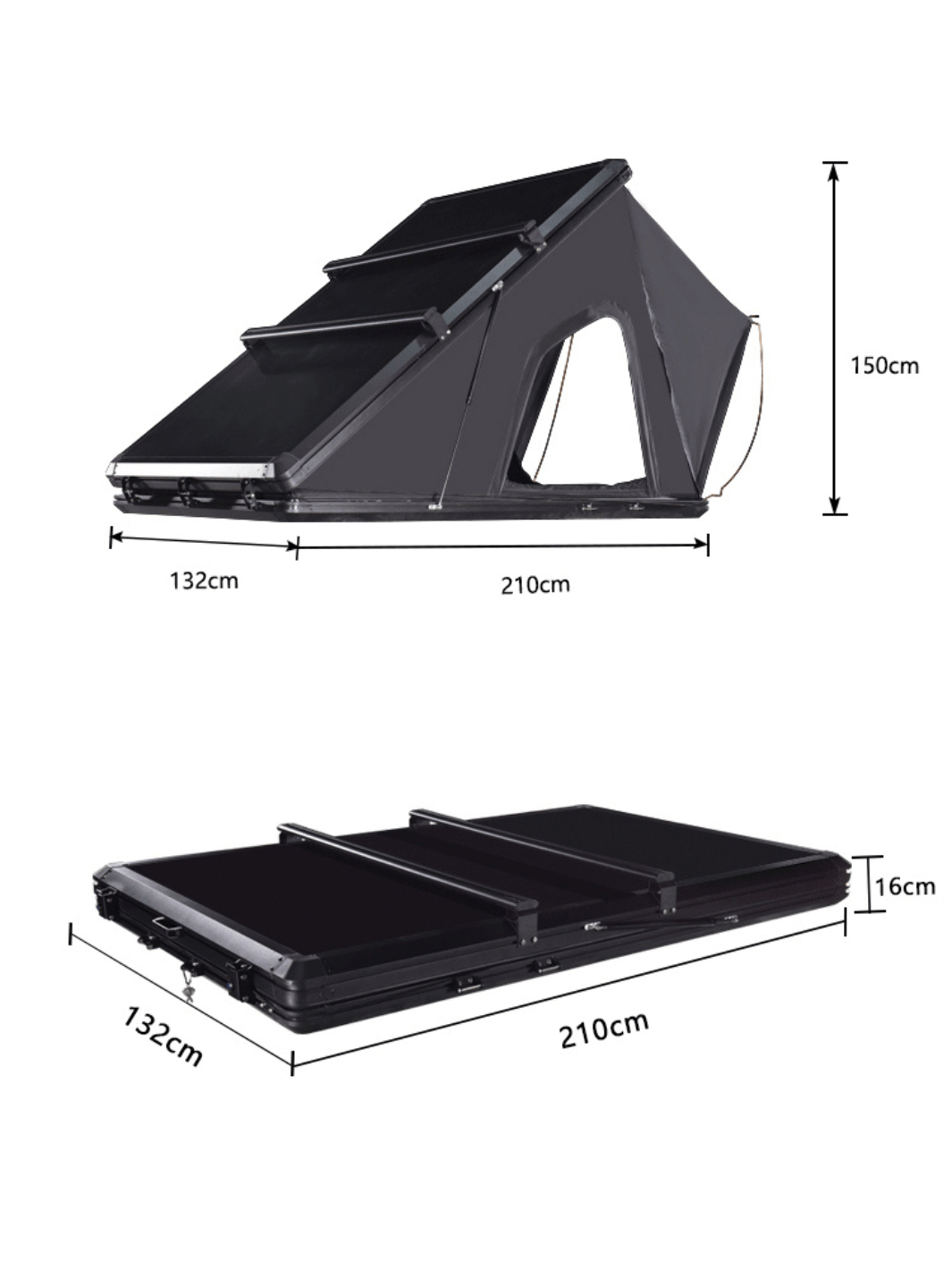 2 places tente de toit rigide