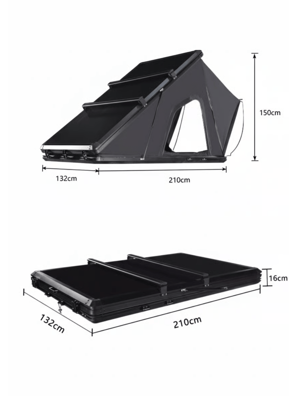 2 places tente de toit rigide | compacte et solide