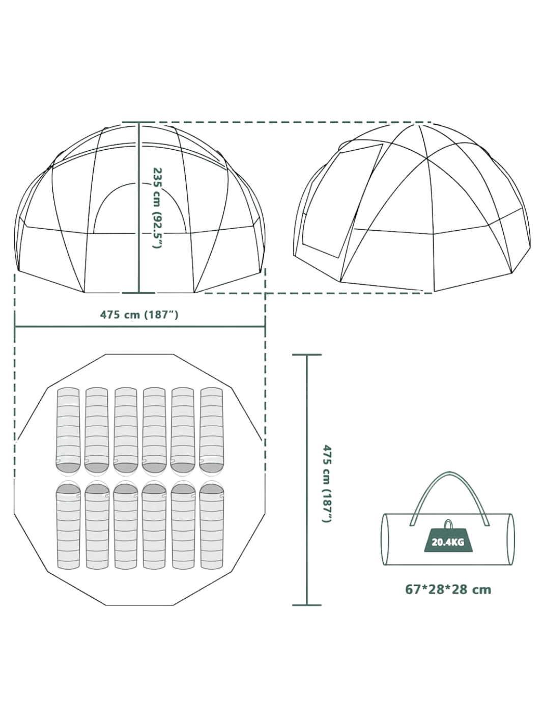 Tente De Camping en dome