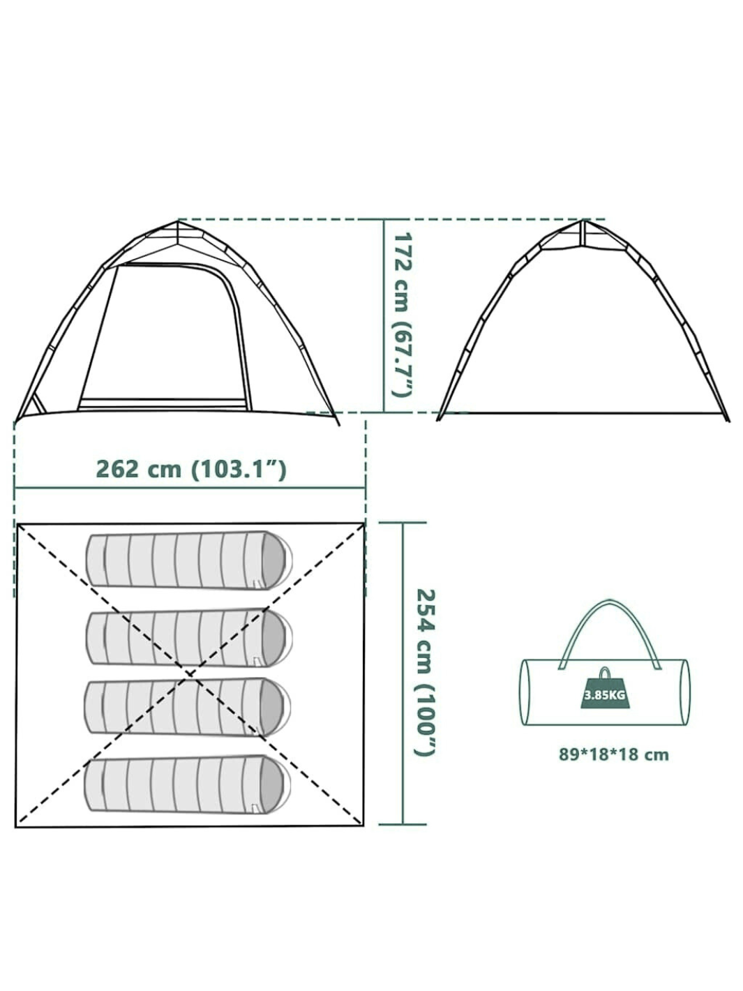 Tente pour pecheur 4 places