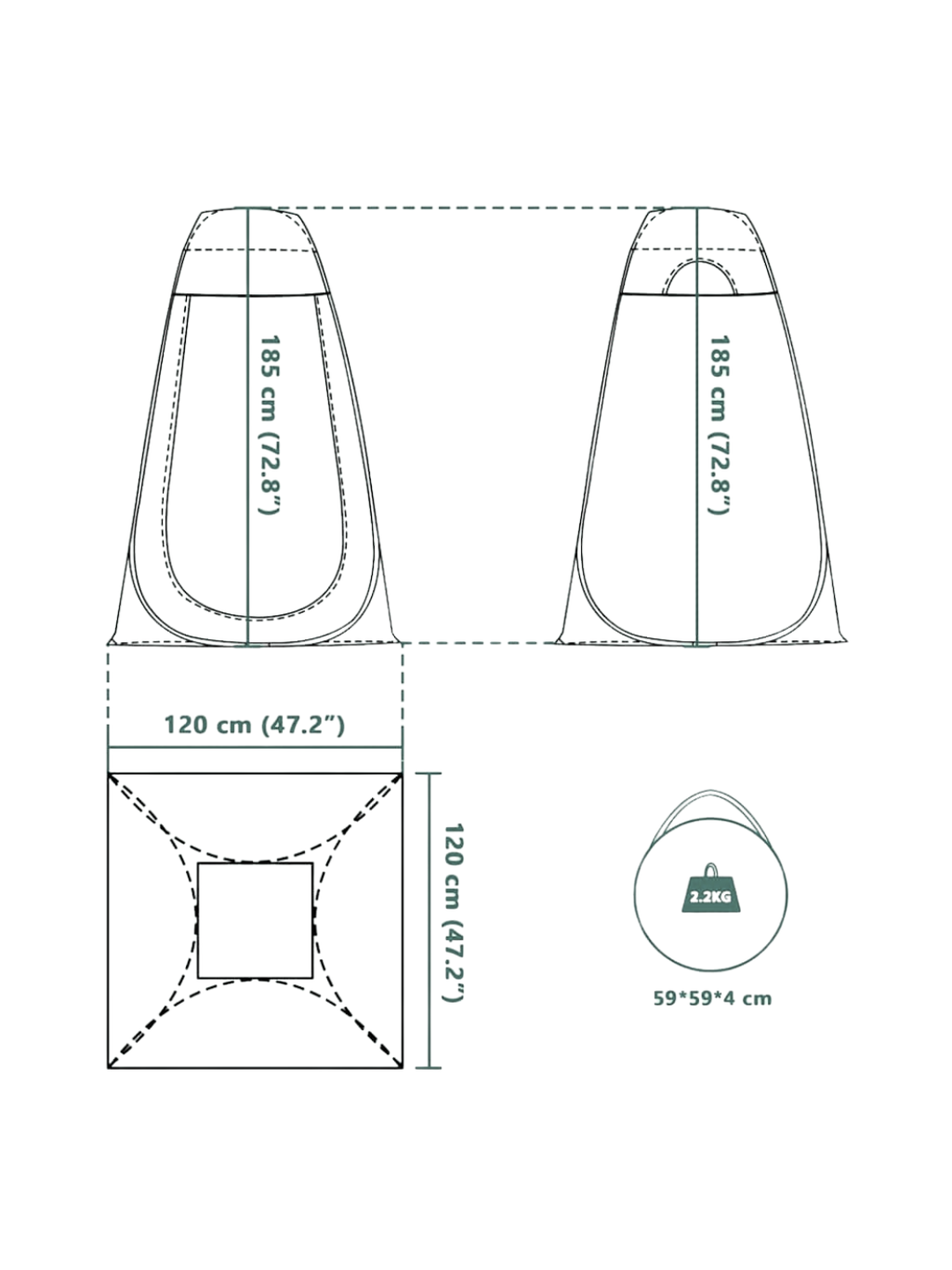 Tente pour toilette 2 secondes
