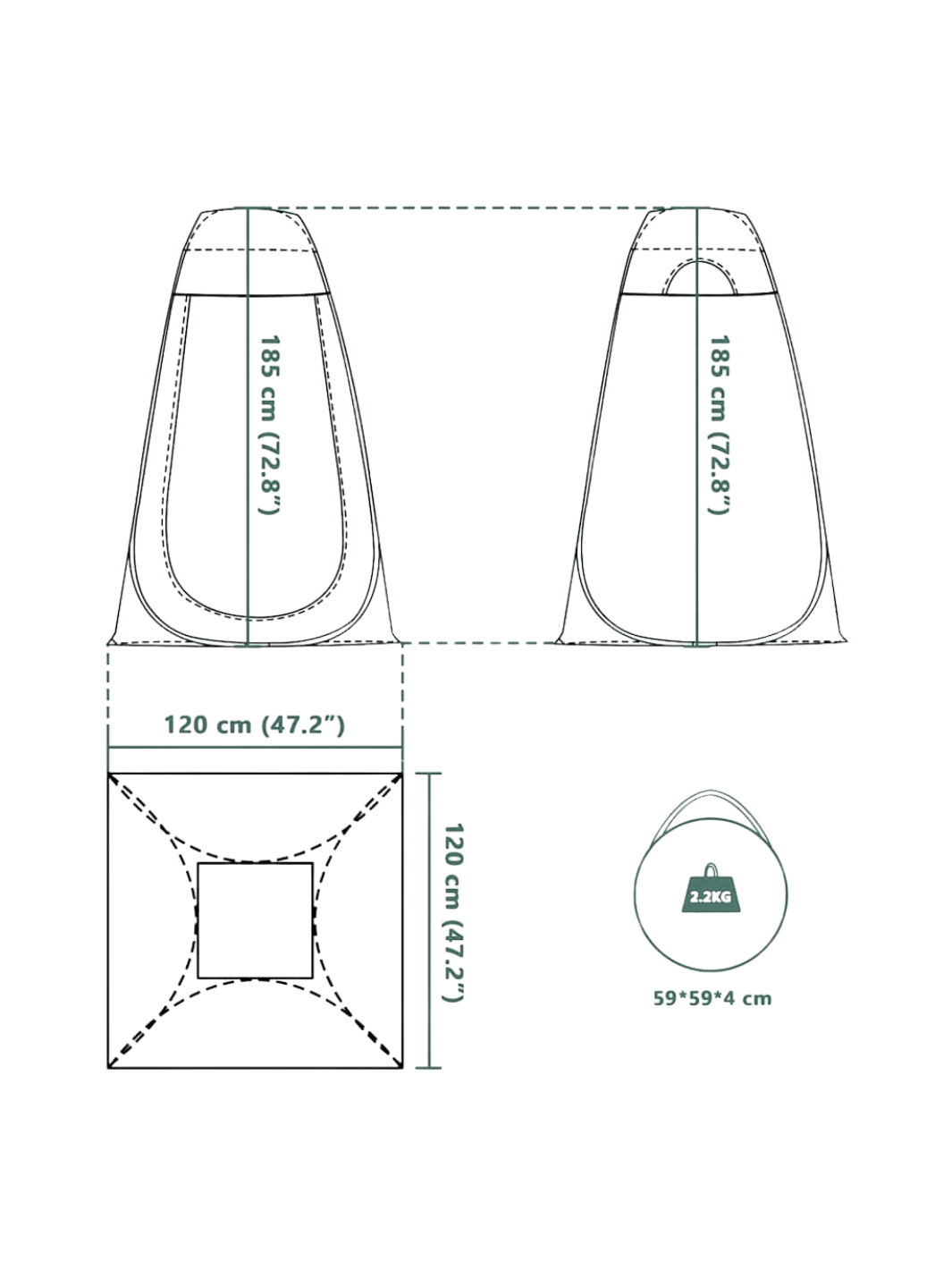 Tente pour toilette 2 secondes
