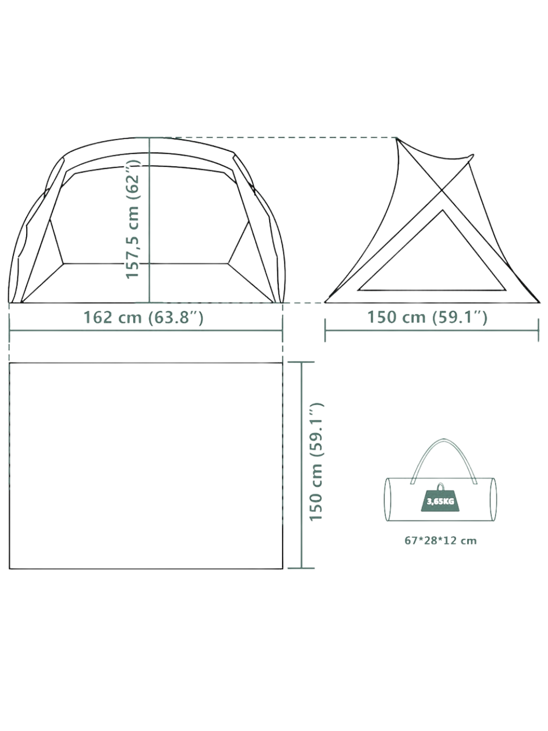 Tente de plage adulte XL