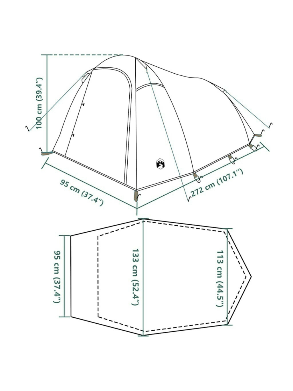 Toile de tente Black and Fresh 3 places