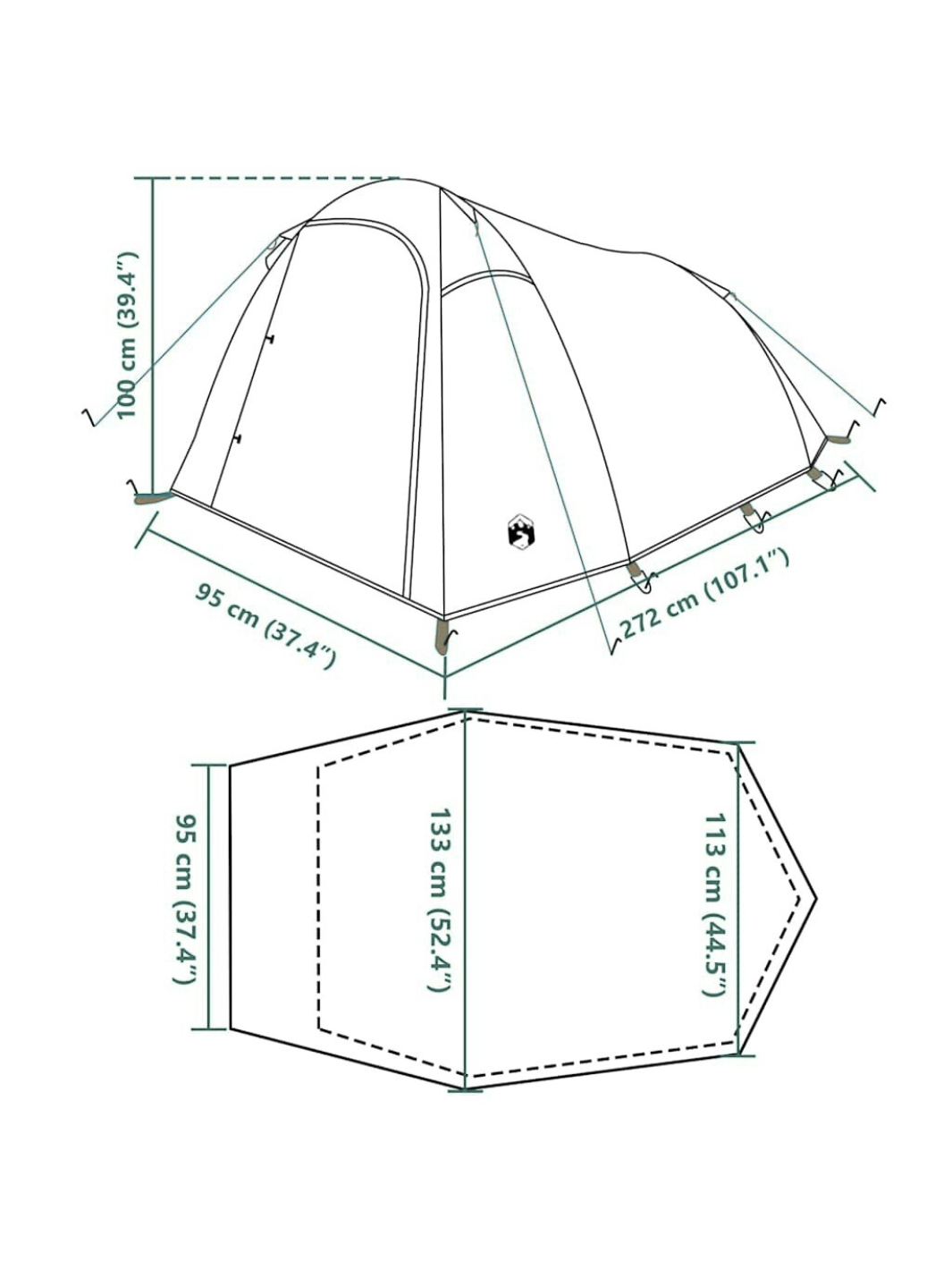 Tente de camping en toile 3 places