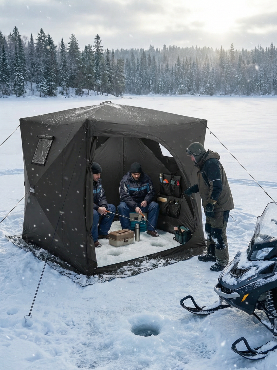 Tente pour peche sur glace fresh and black