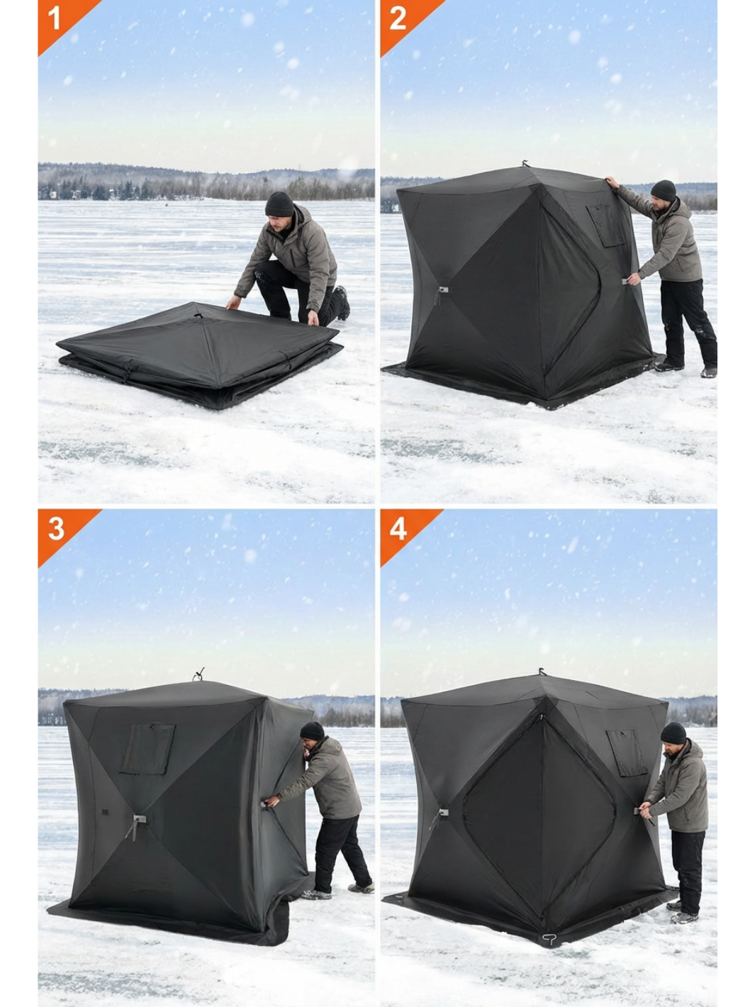 Tente pour peche sur glace fresh and black