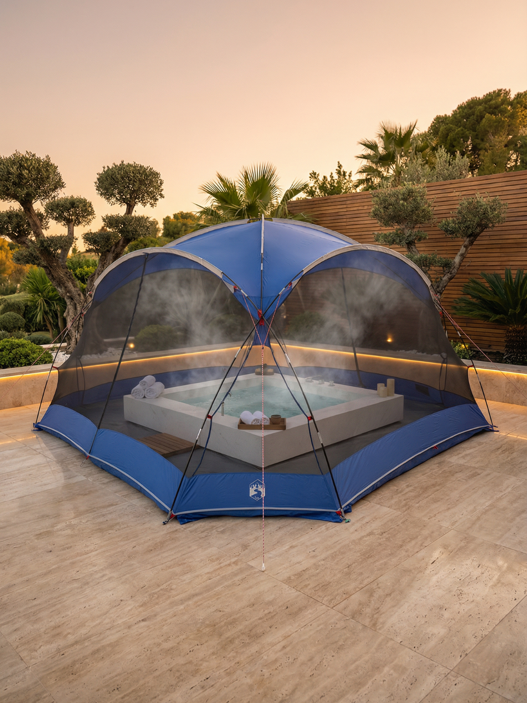 Tente pour jacuzzi extérieure