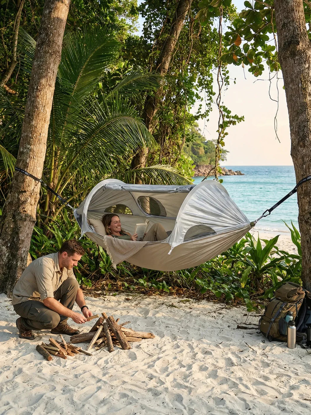 Hamac tente 2 places | DORMIR EN HAUTEUR PROTÉGÉ