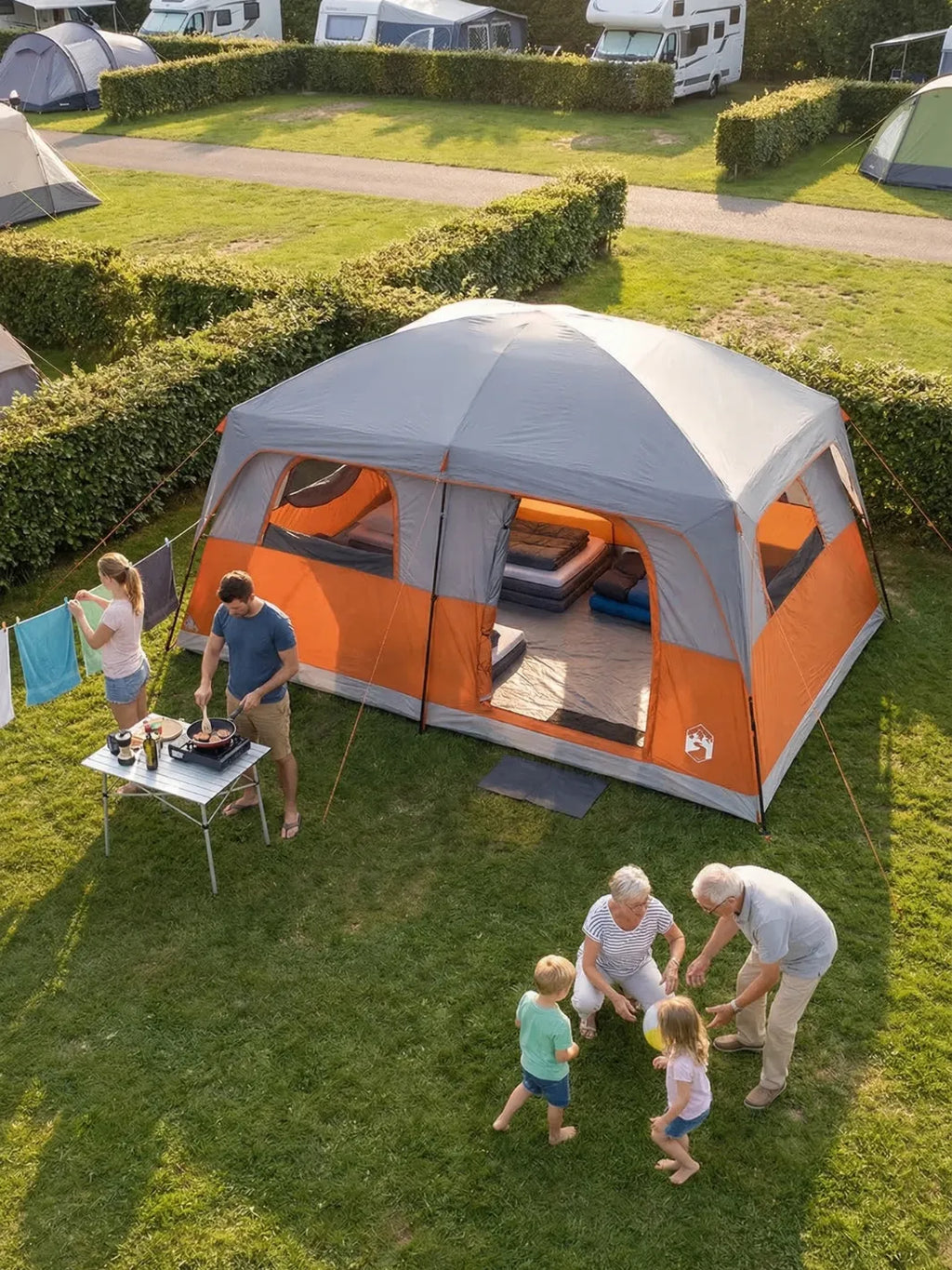 Tente 10 personnes | SÉJOUR MODULABLE SPACIEUX