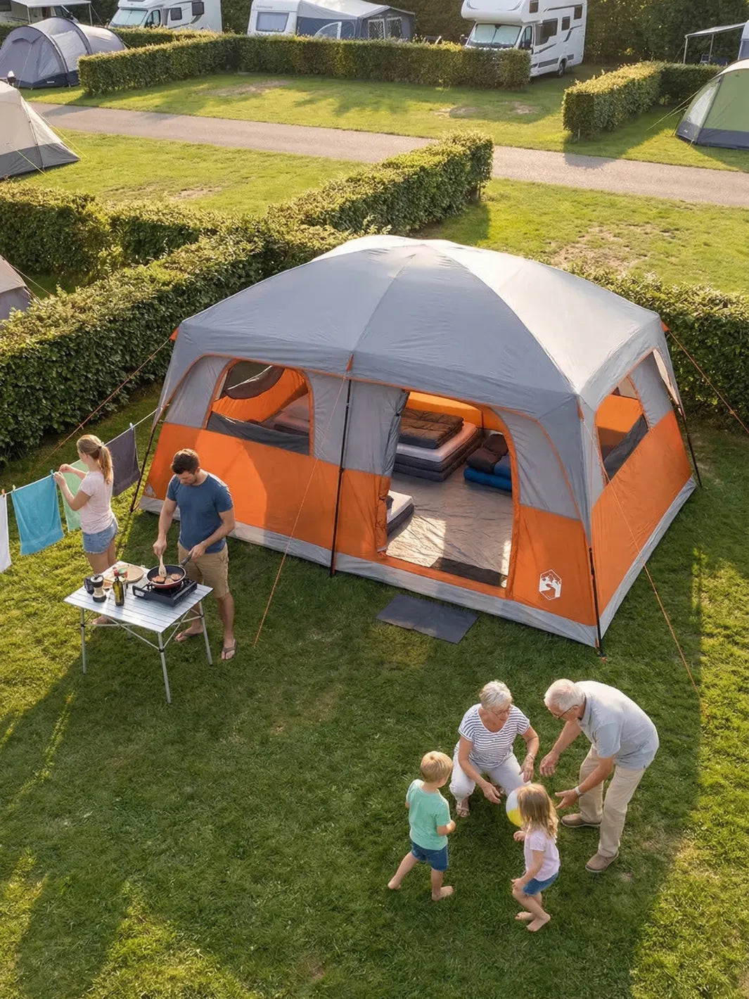 Tente 10 personnes | SÉJOUR MODULABLE SPACIEUX