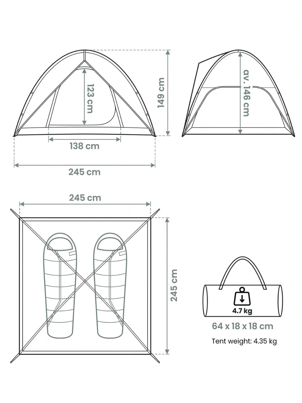 Tente 2 places imperméable | Partez à deux, dormez au sec