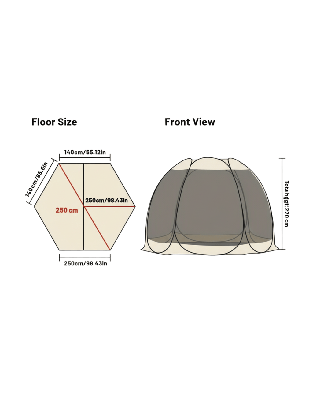 Tente 2 secondes de plage | Ombre et espace instantanés