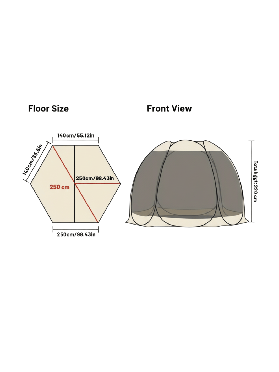 Tente 2 secondes de plage | Ombre et espace instantanés