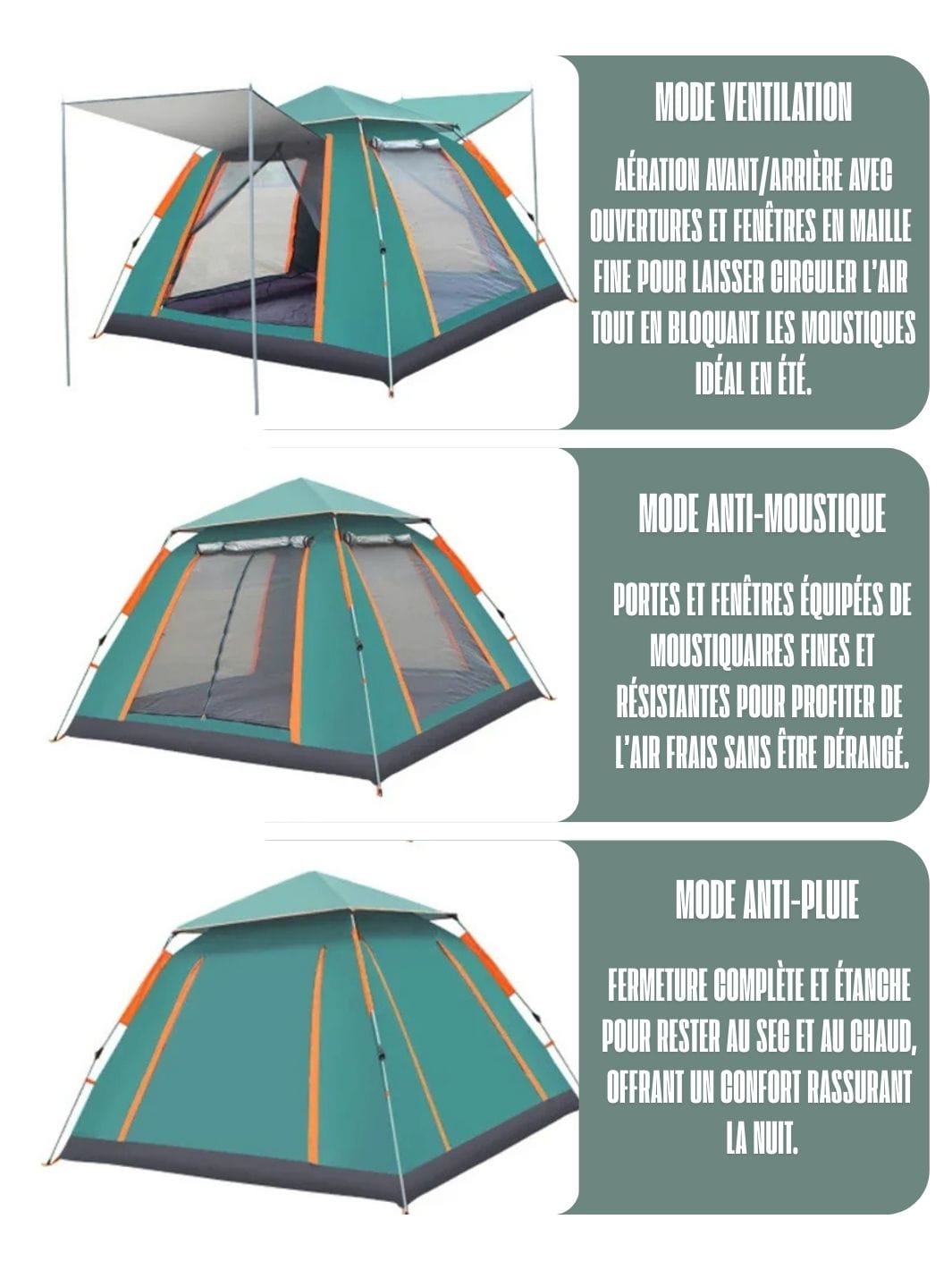 tente automatique 3 places