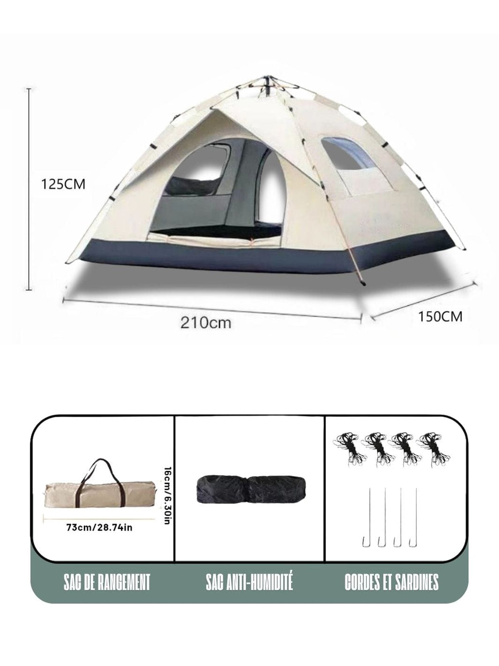tente camping 4 places 
