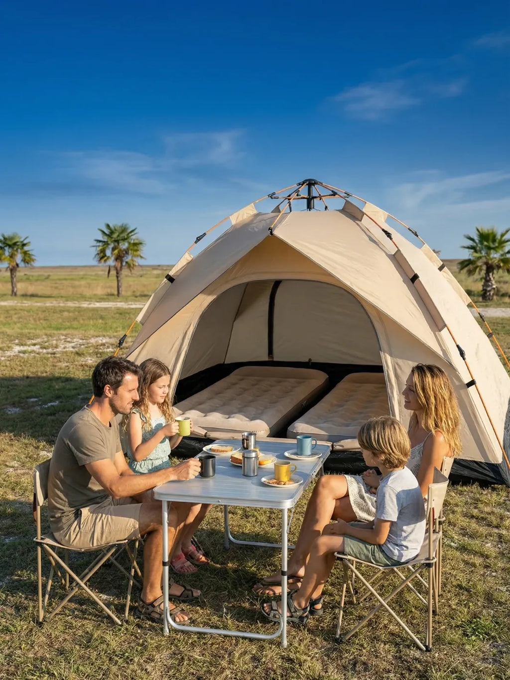 Tente camping 4 places | MONTAGE AUTOMATIQUE 30 SECONDES