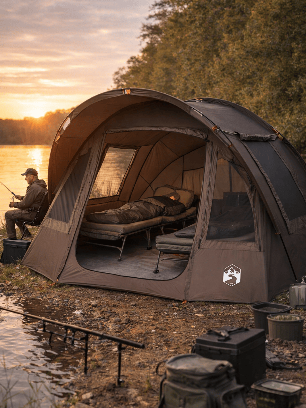 Tente carpiste | Abri fiable au bord de l’eau