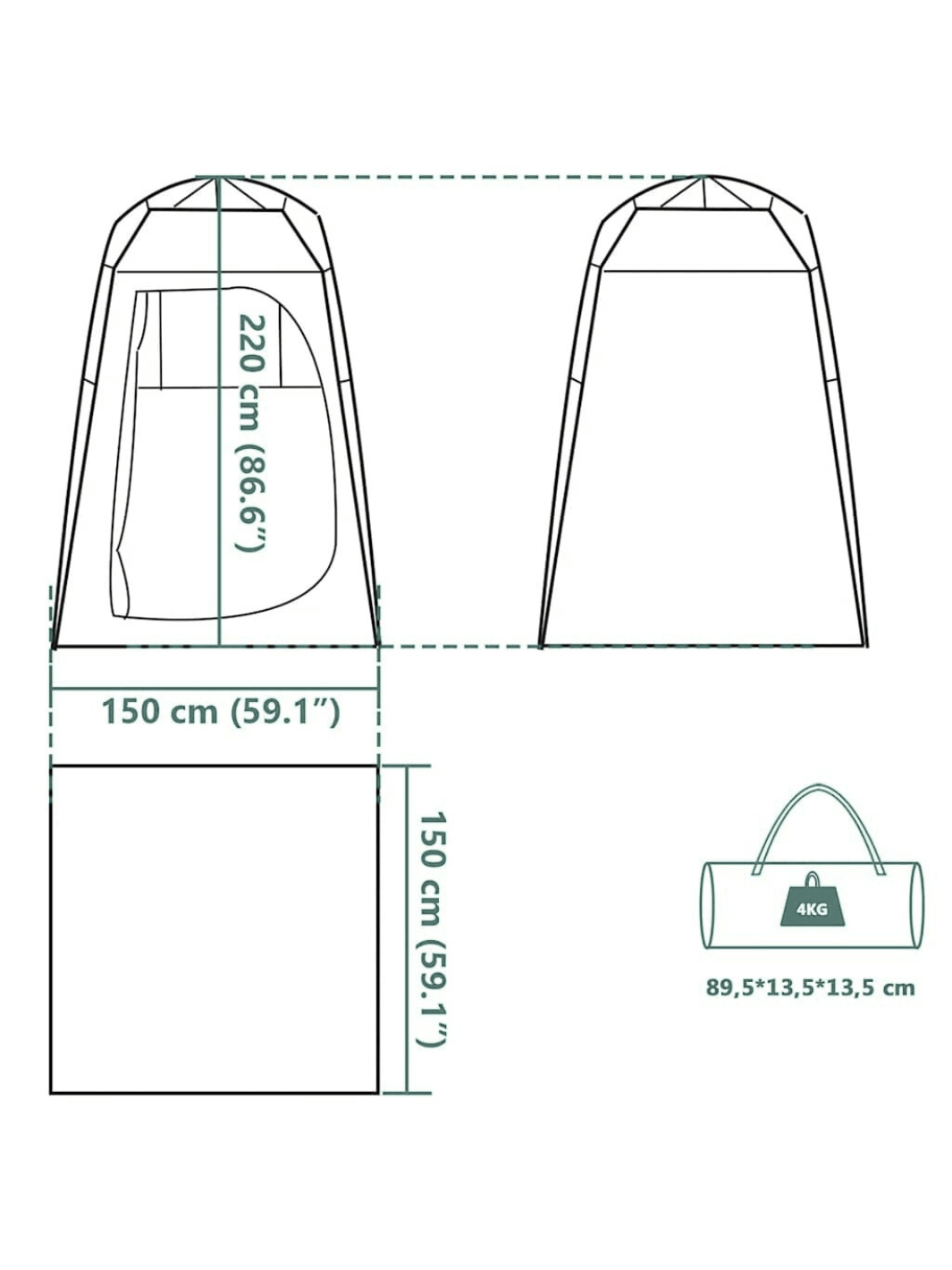 Tente d'intimité douche | Confort privé au camping