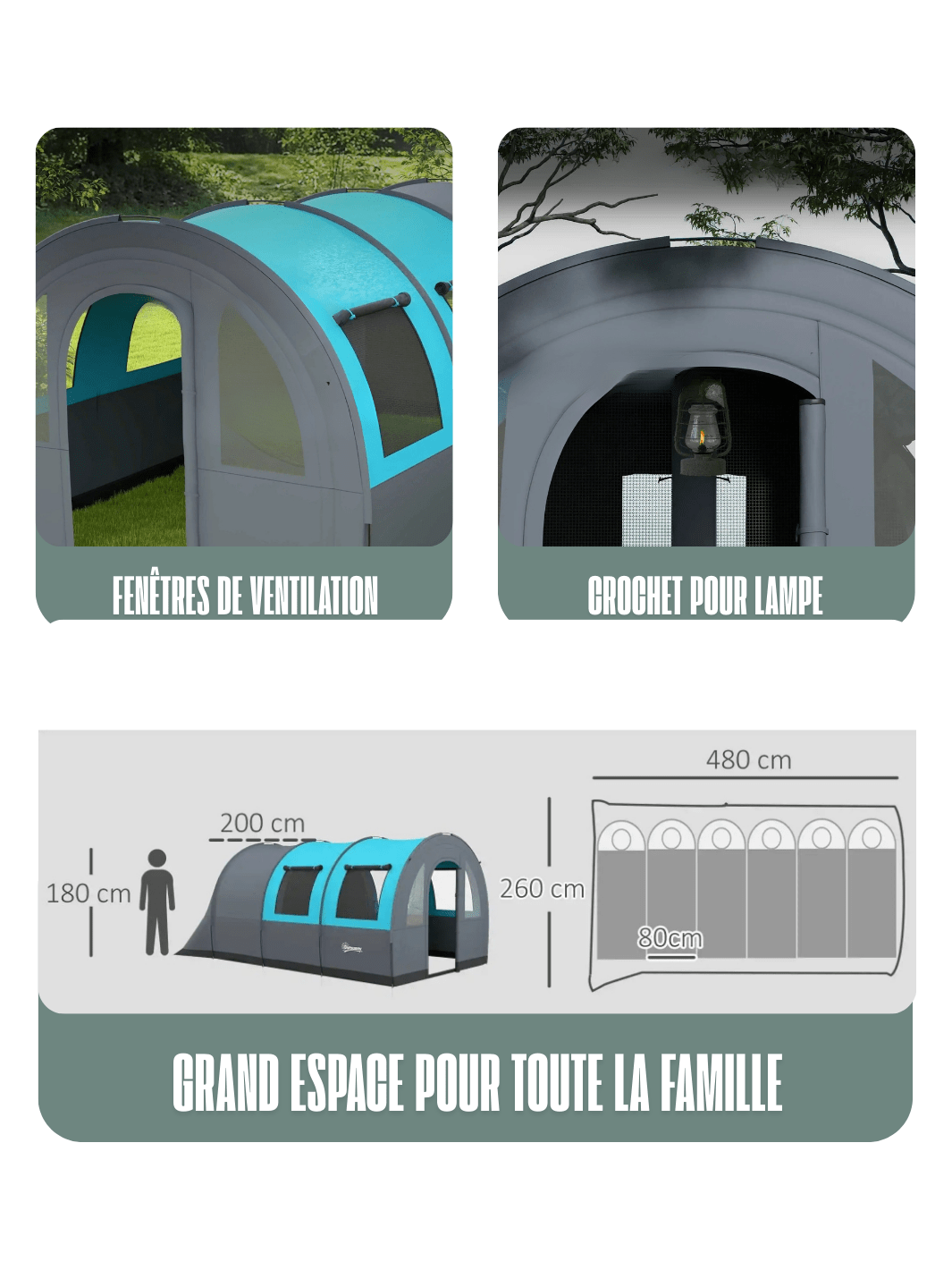 tente de camping 6 places