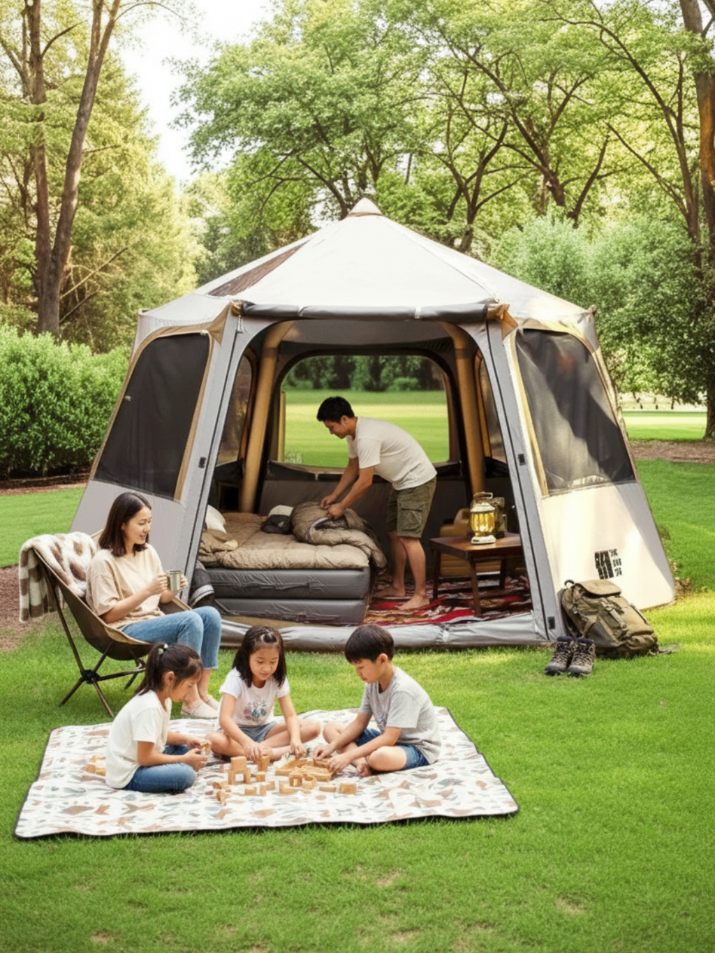 Tente de camping gonflable | montage très rapide