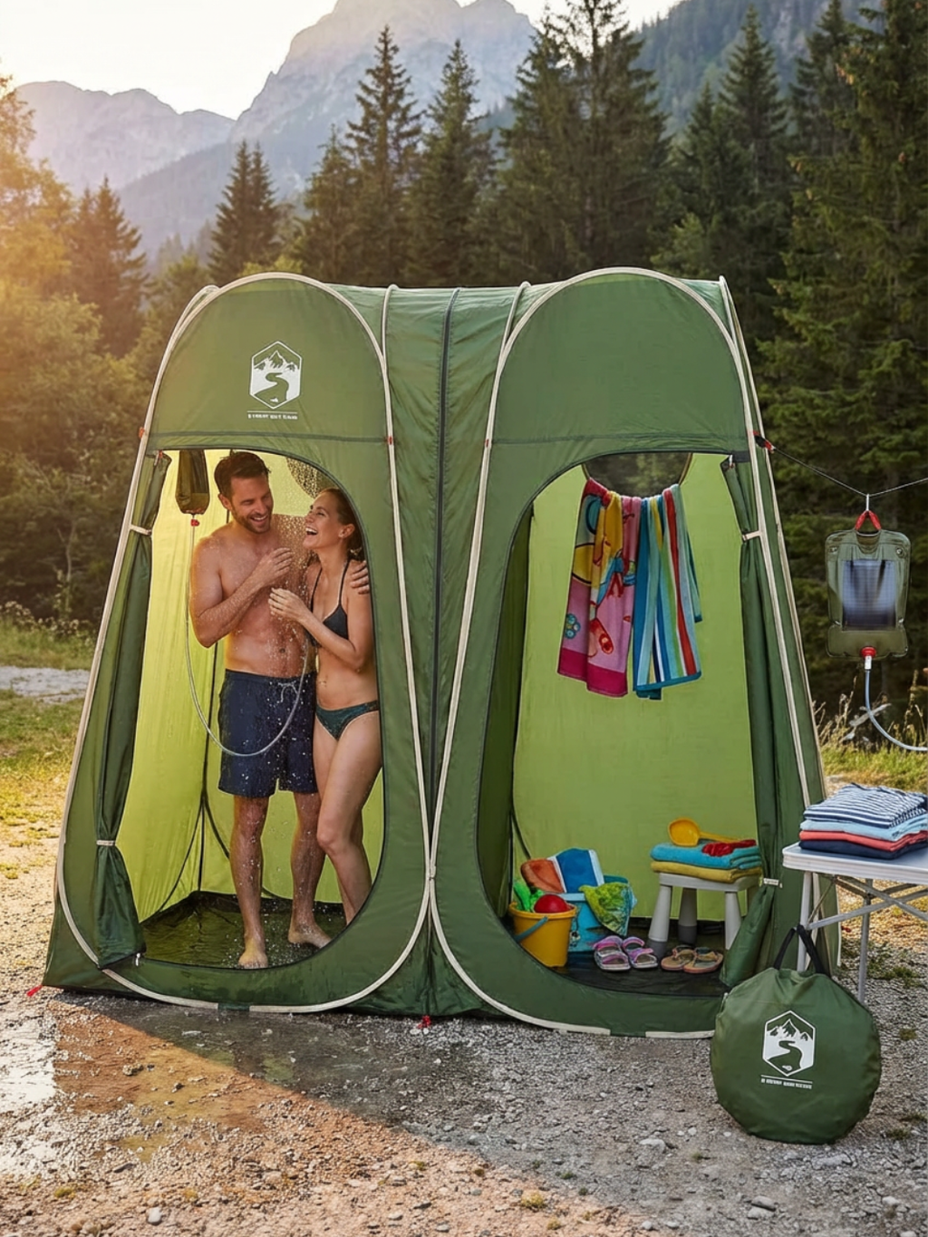 Tente de douche double pop up | Intimité rapide