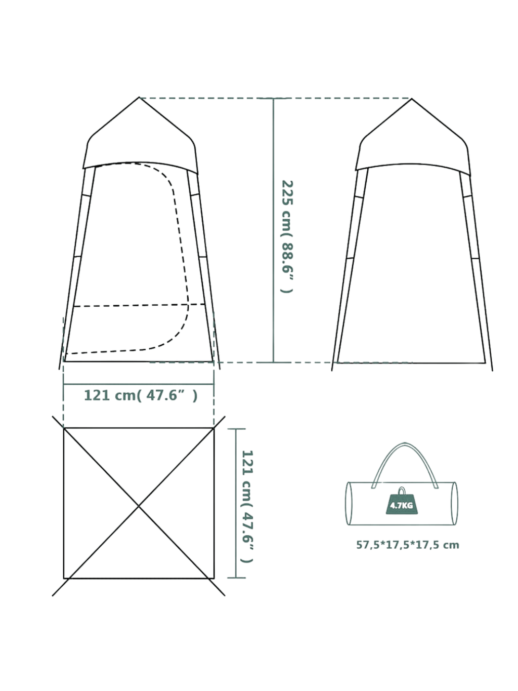 Tente de douche toilette | Intimité tout-en-un
