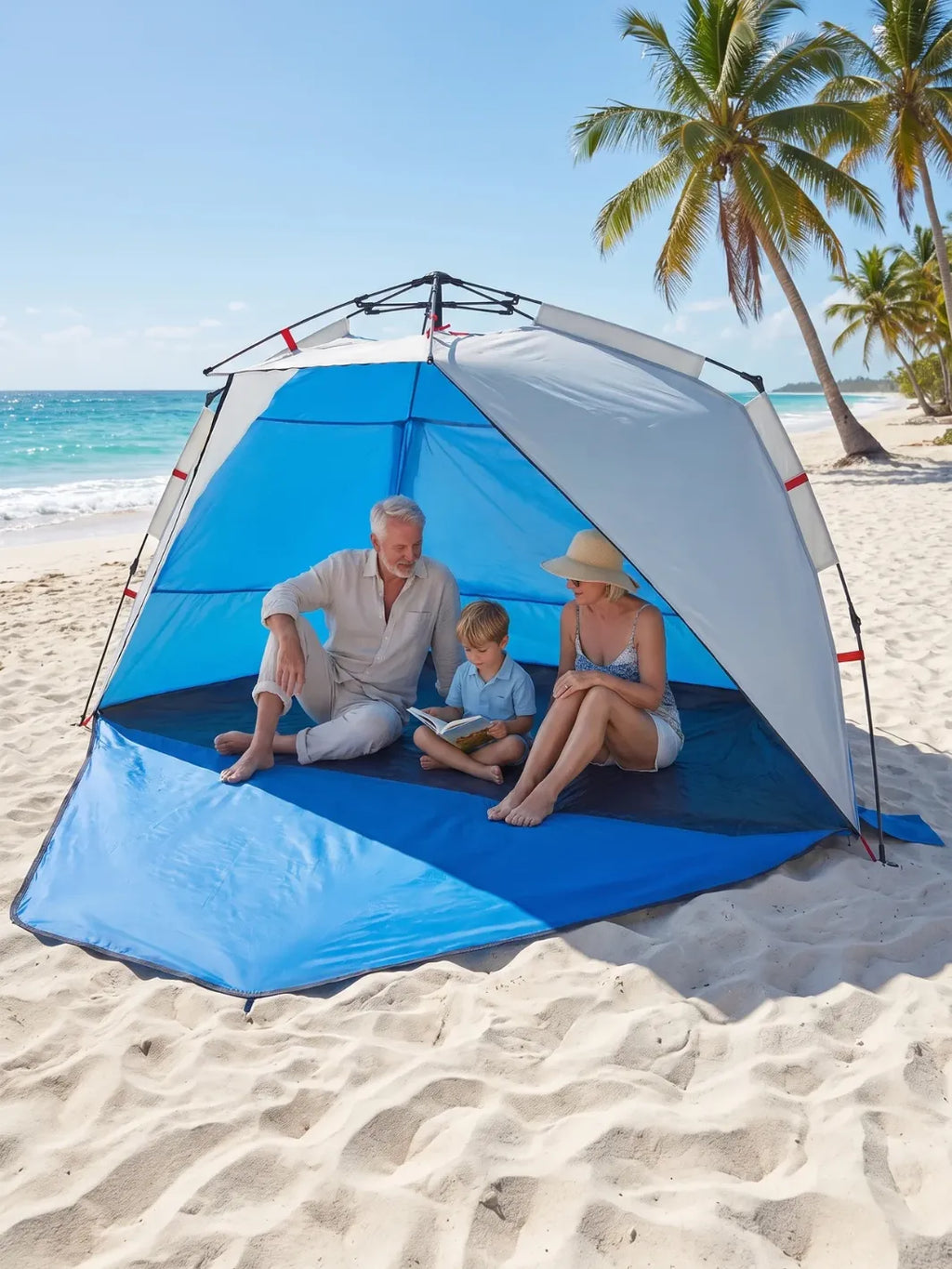 Tente de plage 3 personnes | LÉGÈRE 2,45 KG & MONTAGE RAPIDE