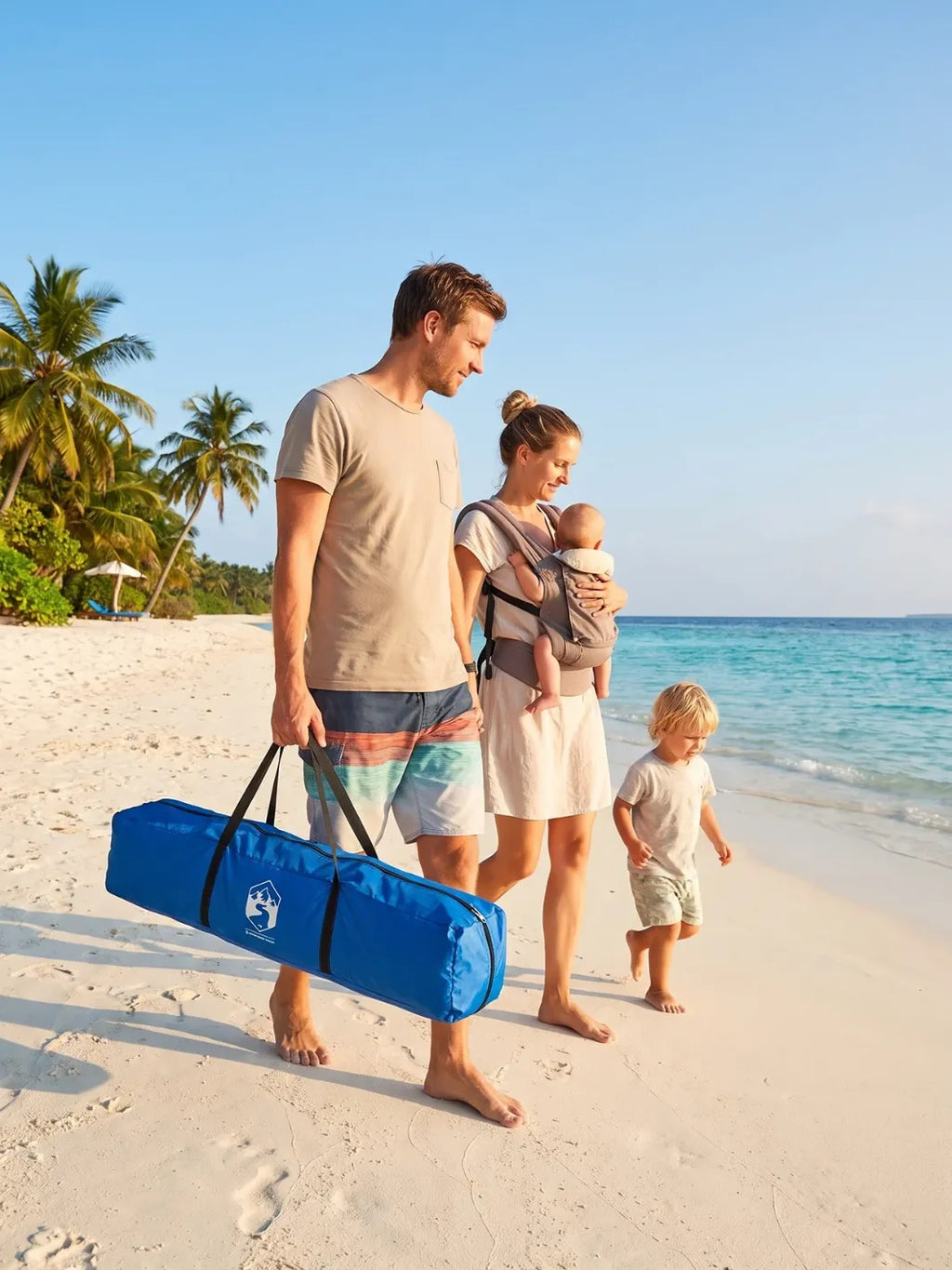 Tente de plage 4 personnes | MONTAGE RAPIDE & STABLE AU VENT