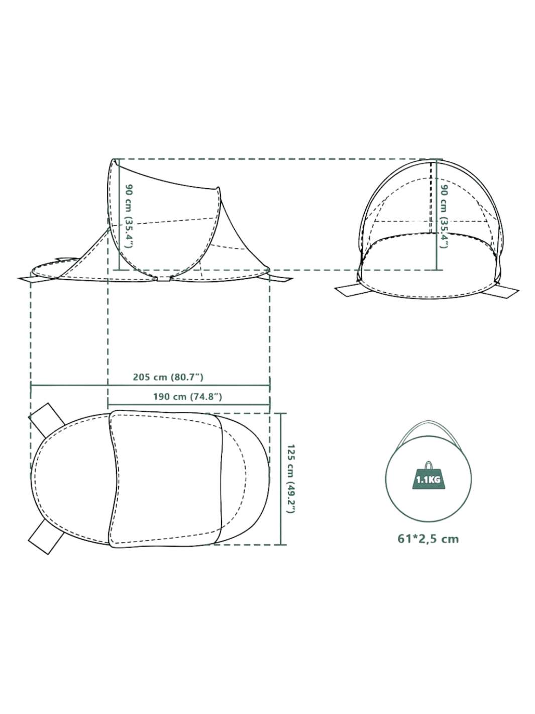 tente de plage adulte pop-up | L’ombre facile à la plage