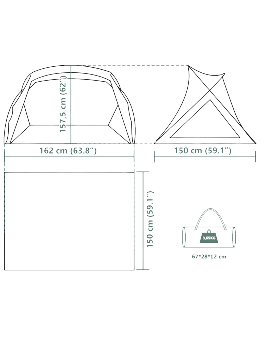 Tente de plage adulte XL | Confort et ombre estivale