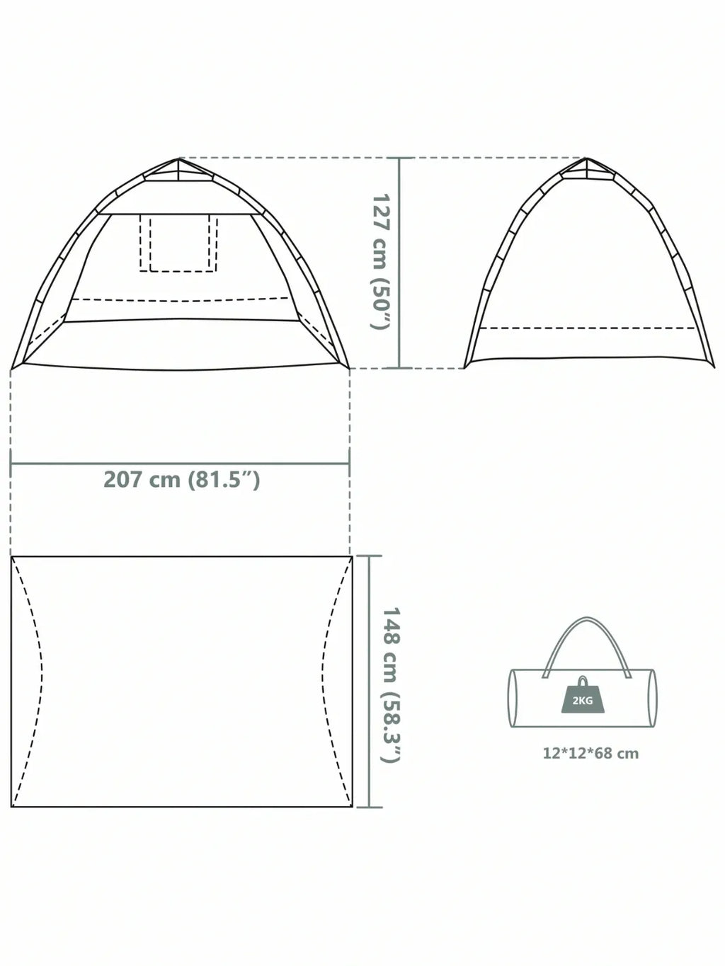 Tente de plage anti uv | 2 PERSONNES PROTECTION UPF 50+