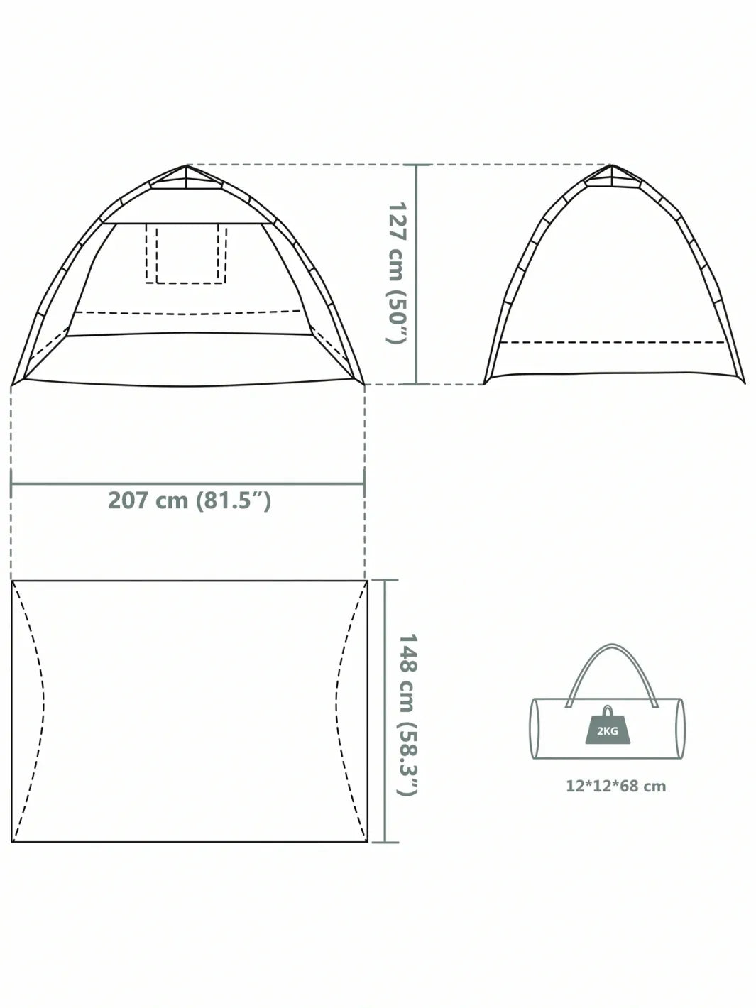 Tente de plage anti uv | 2 PERSONNES PROTECTION UPF 50+