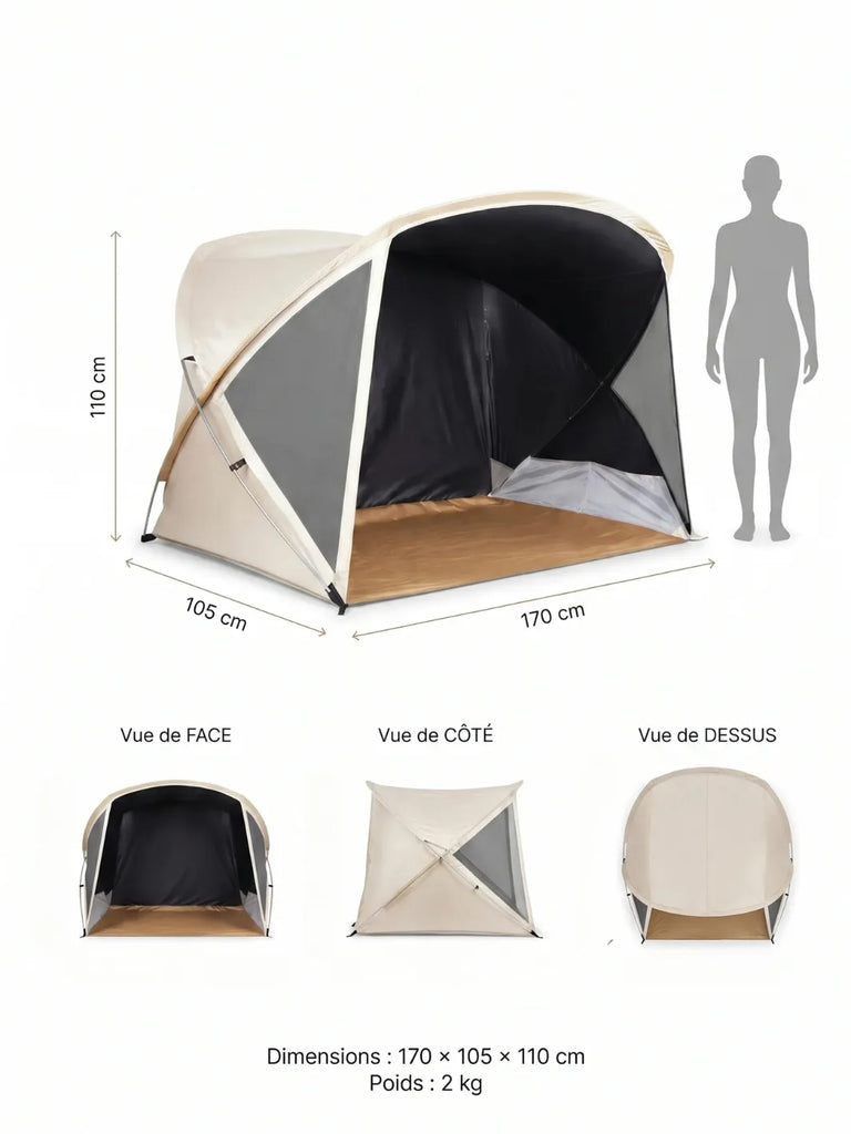 Tente de plage anti UV adulte