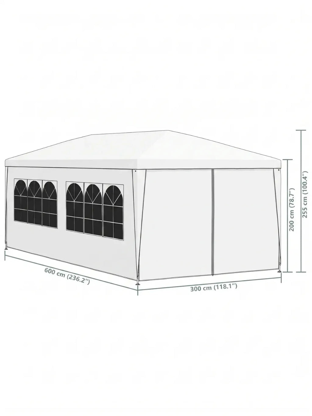 Tente de reception 3x6 | ÉLÉGANTE 18M² & FENÊTRES EN ARCEAUX