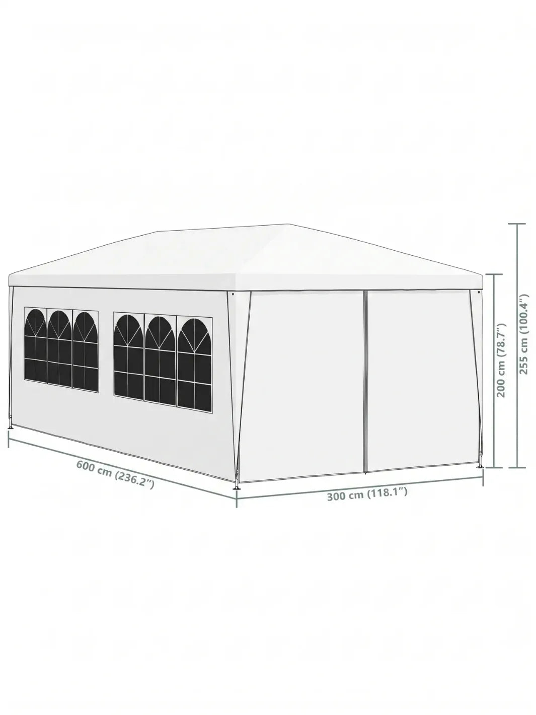 Tente de reception 3x6 | ÉLÉGANTE 18M² & FENÊTRES EN ARCEAUX