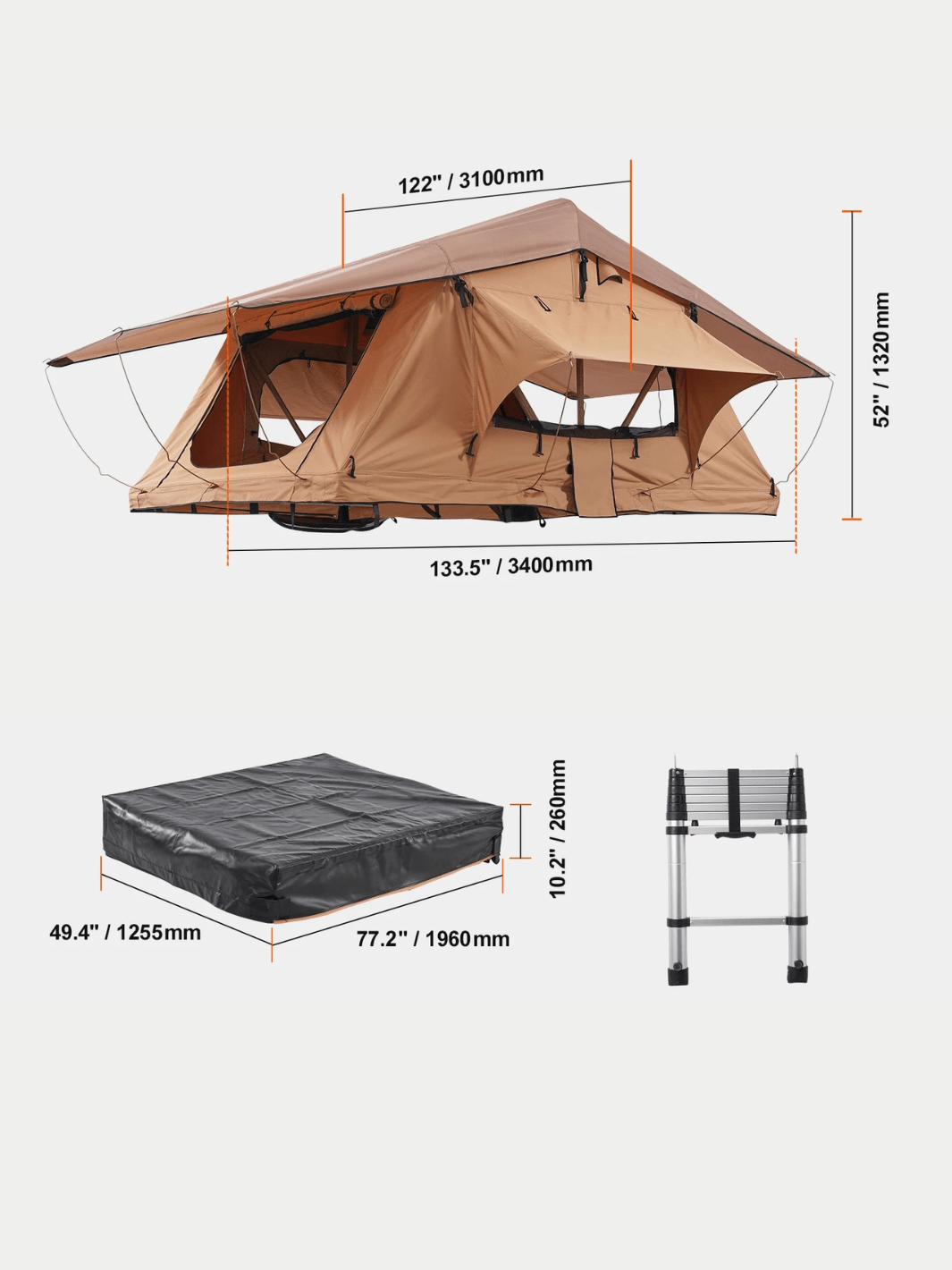 tente de toit 3 places