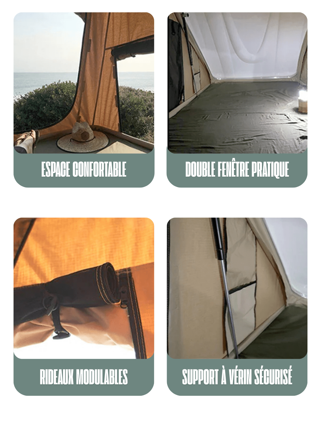 tente de toit coque rigide