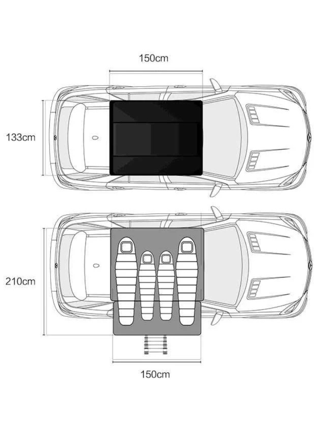 tente de toit rigide 4 places