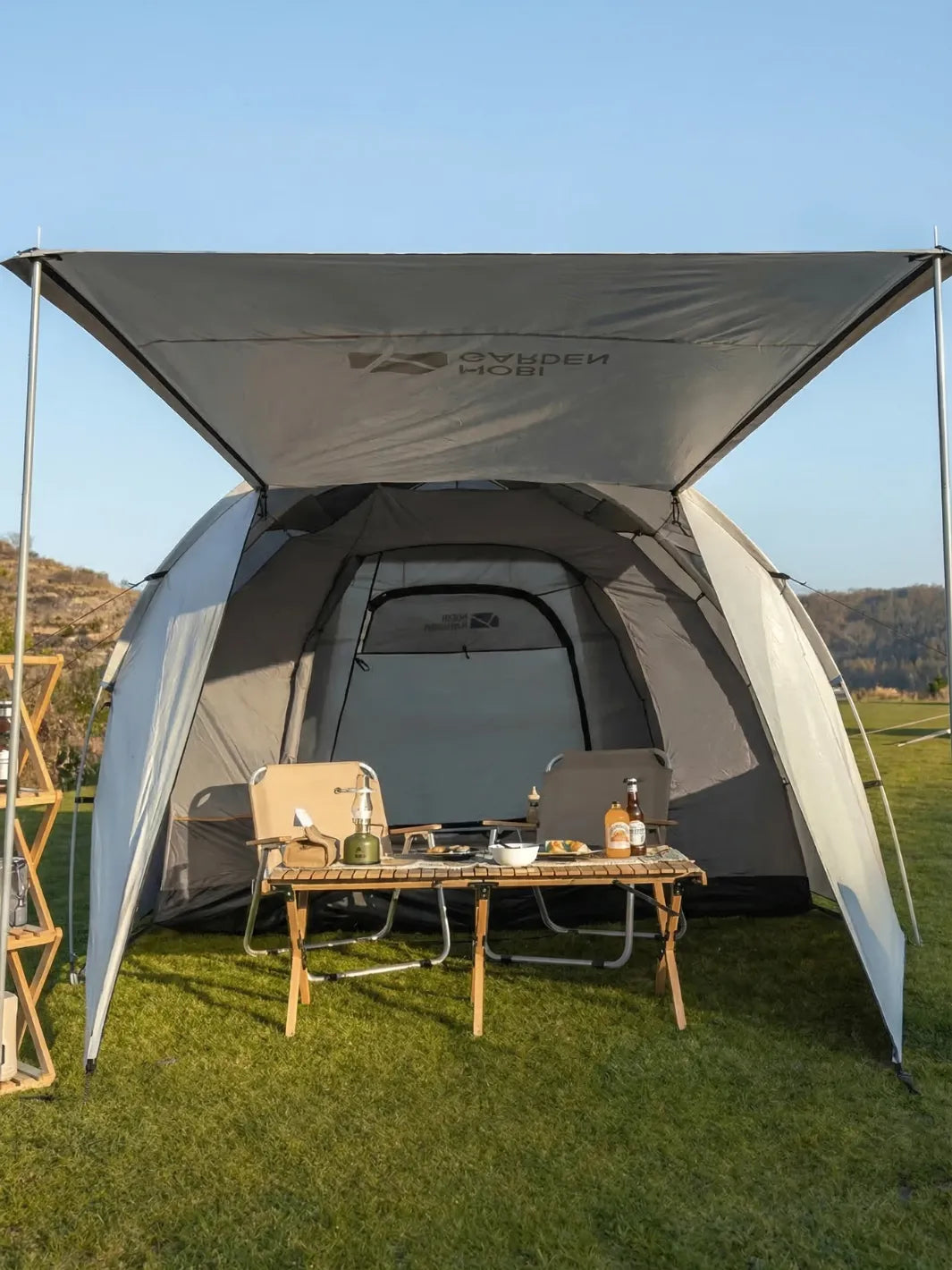 Tente dôme 4 personnes | AUVENT MODULABLE INCLUS