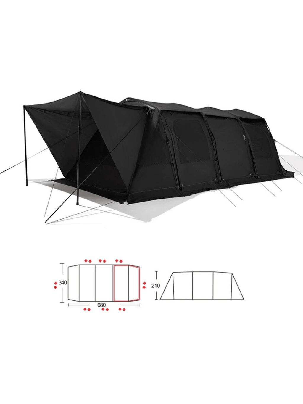 tente familiale fresh and black