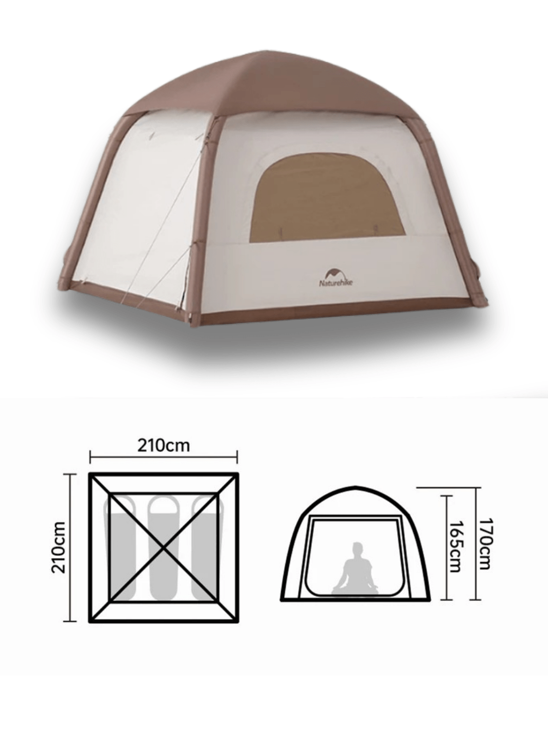 tente gonflable 3 places