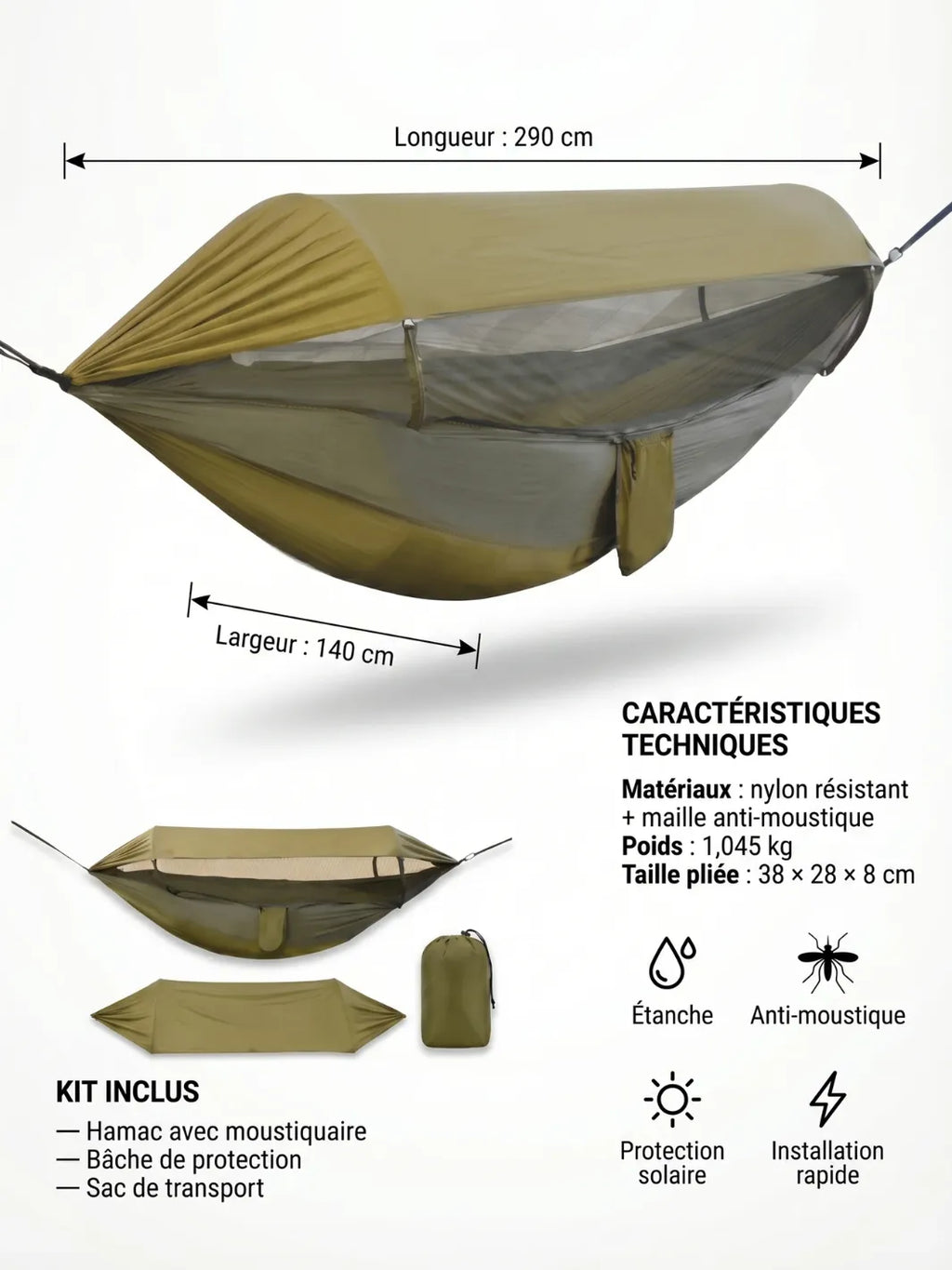 Tente hamac moustiquaire | AVENTURE SANS PIQÛRES