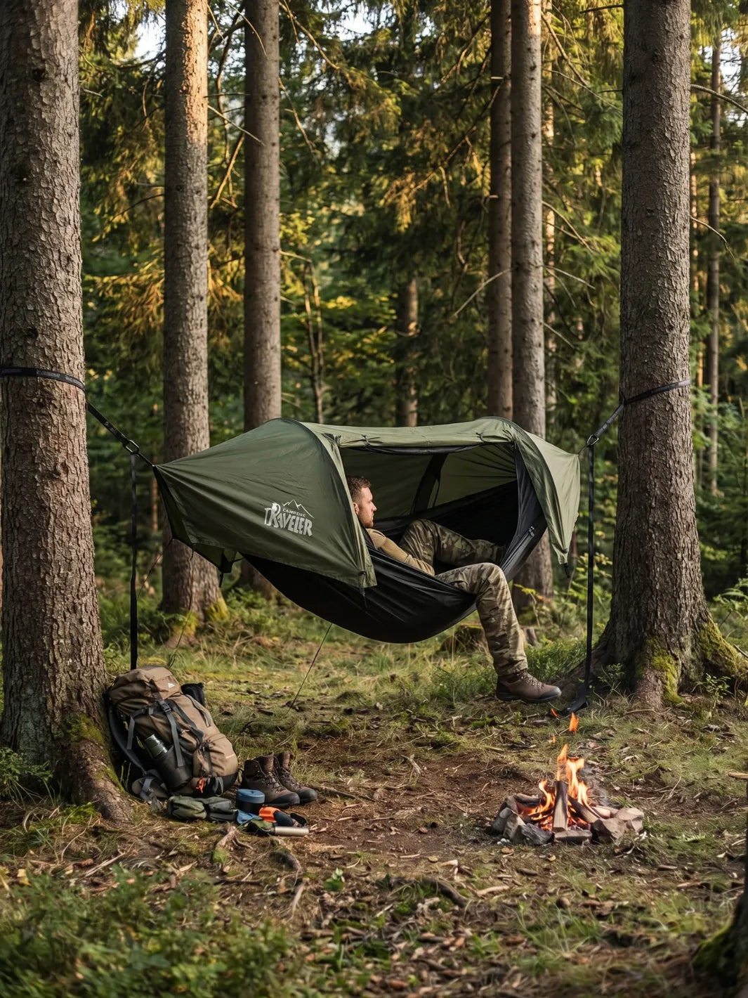 Tente hamac suspendu | QUATRE CONFIGURATIONS FLEXIBLES